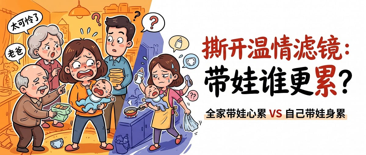 全家带娃心累VS自己带娃身累