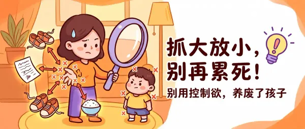 养孩子学会抓大放小 不然我们累死，孩子长废