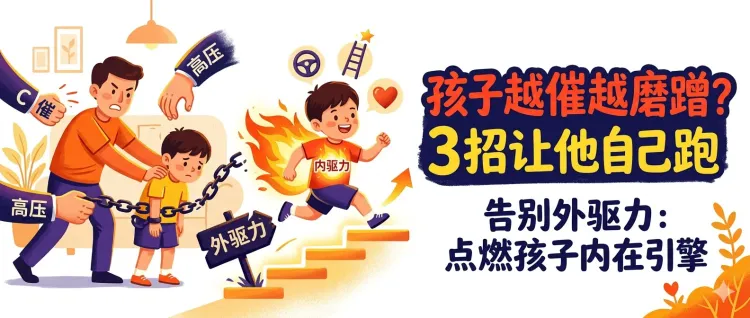 孩子总要催才动？90%家长都做错了！用这3招点燃内驱