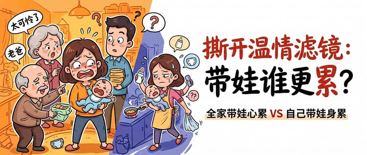 全家带娃心累VS自己带娃身累