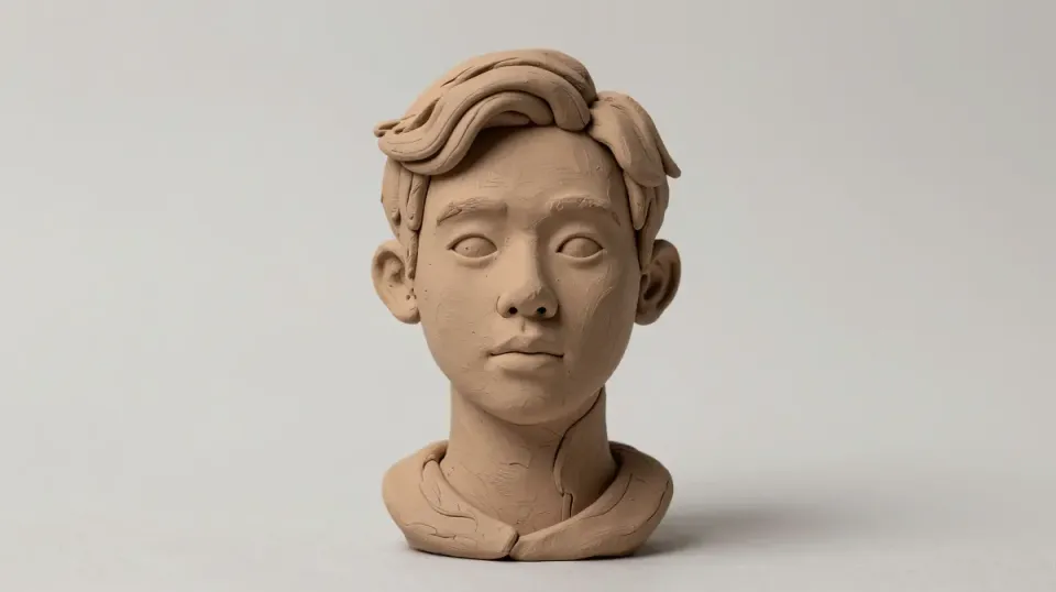 Hyper-Realistic Clay Bust From Photo Template
