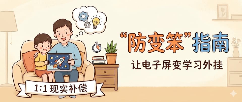 如何让孩子玩iPad不“变笨”？三招实用指南：陪伴+契约+1:1补偿
